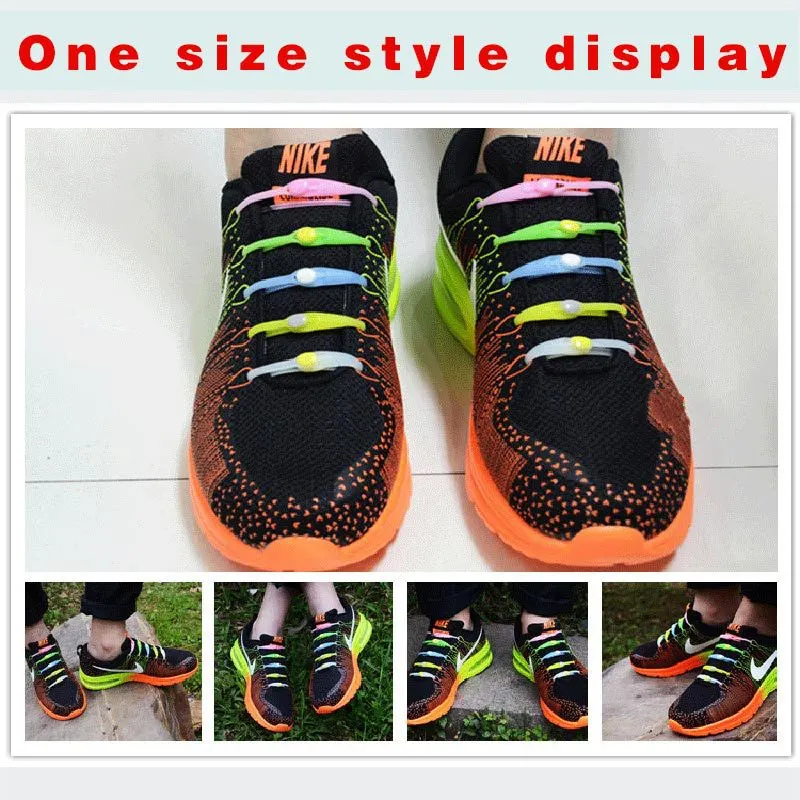 

12 шт Мужская мода Красочные галстук шнурки эластичные силиконовые шнурки для обуви для спорта кроссовки аксессуары