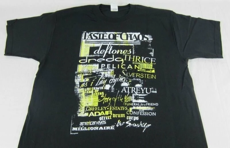 

Mens Black Taste of Chaos Live Music Tour Deftones Thrice T-Shirt Size XL