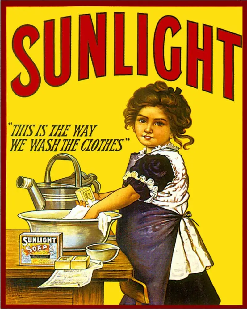 

Sunlight Soap Wash The Clothes Vintage Metal Tin Sign Wall Plaque 12x8 Inches