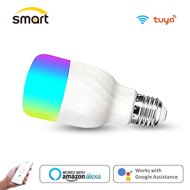 Tuya Wifi Smart Light Bulb LED Lamp Intelligent Colorful 7W RGBW APP Dimmable Works With Alexa Google For Home E27 Hoilday