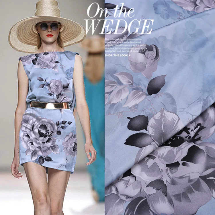 

108 см ширина летом тяжеловес шелк стретч-сатин цифровая печать шелковой ткани шелк тутового шелкопряда платье cheongsam