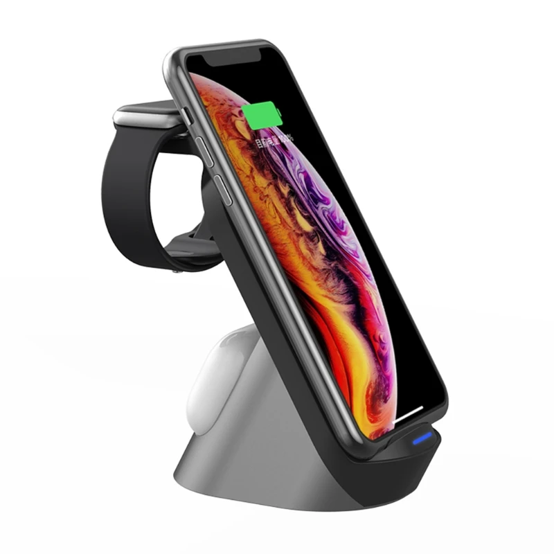 

Wireless Charger Dock 15W Charging Station Pad Compatible with i Watch 1/2/3/4/5 Gens, Earbuds 2/3 Gens