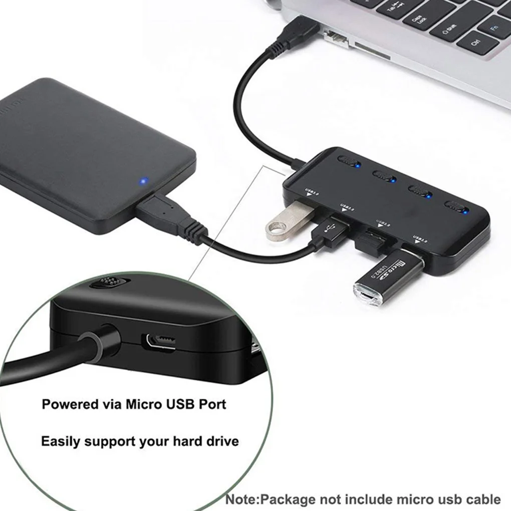 Высокоскоростной сплиттер-Кабель USB 3 0 Ультратонкий концентратор 4 порта