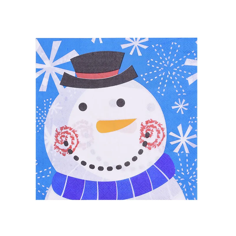 20pcs towels P13 НОВАЯ РОЖДЕСТВЕНСКАЯ скатерть с принтом, бумажные полотенца, креативная ПВХ скатерть, новогодняя Рождественская настольная одноразовая посуда, принадлежности - Цвет: 20pcs towels P13