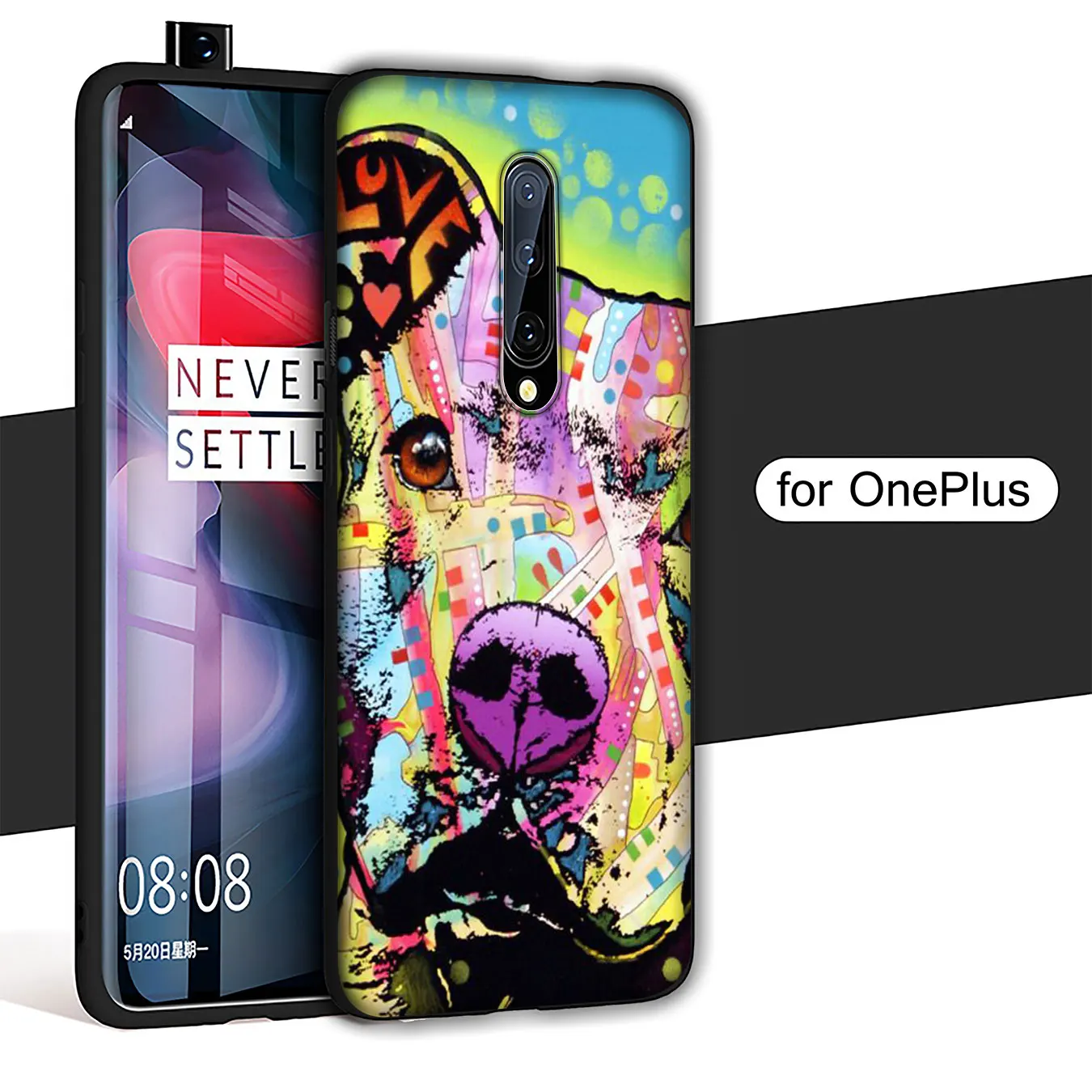 Cute Pitbull Dogs Pop Art Soft TPU Black Silicone Phone Case for OnePlus 7T 7 Pro 6 6T 5 5T One Plus 7Pro Cover | Мобильные телефоны