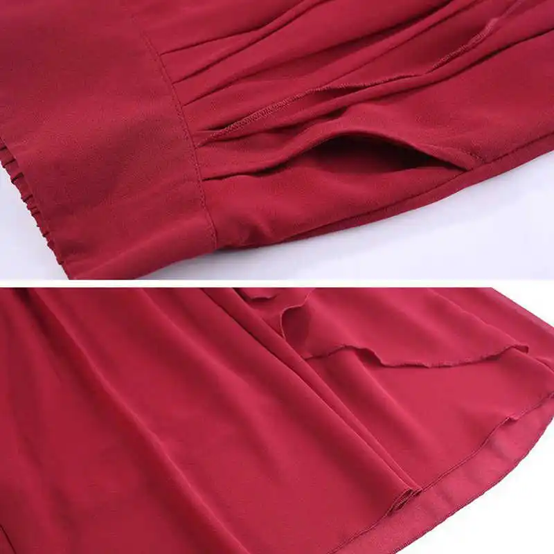 

Women High Waist Chiffon Wide Leg Pants Skirt 2021 Fashion Elegants Summer Calf-Length Pants New Large Size M-4XL Loose Trousers