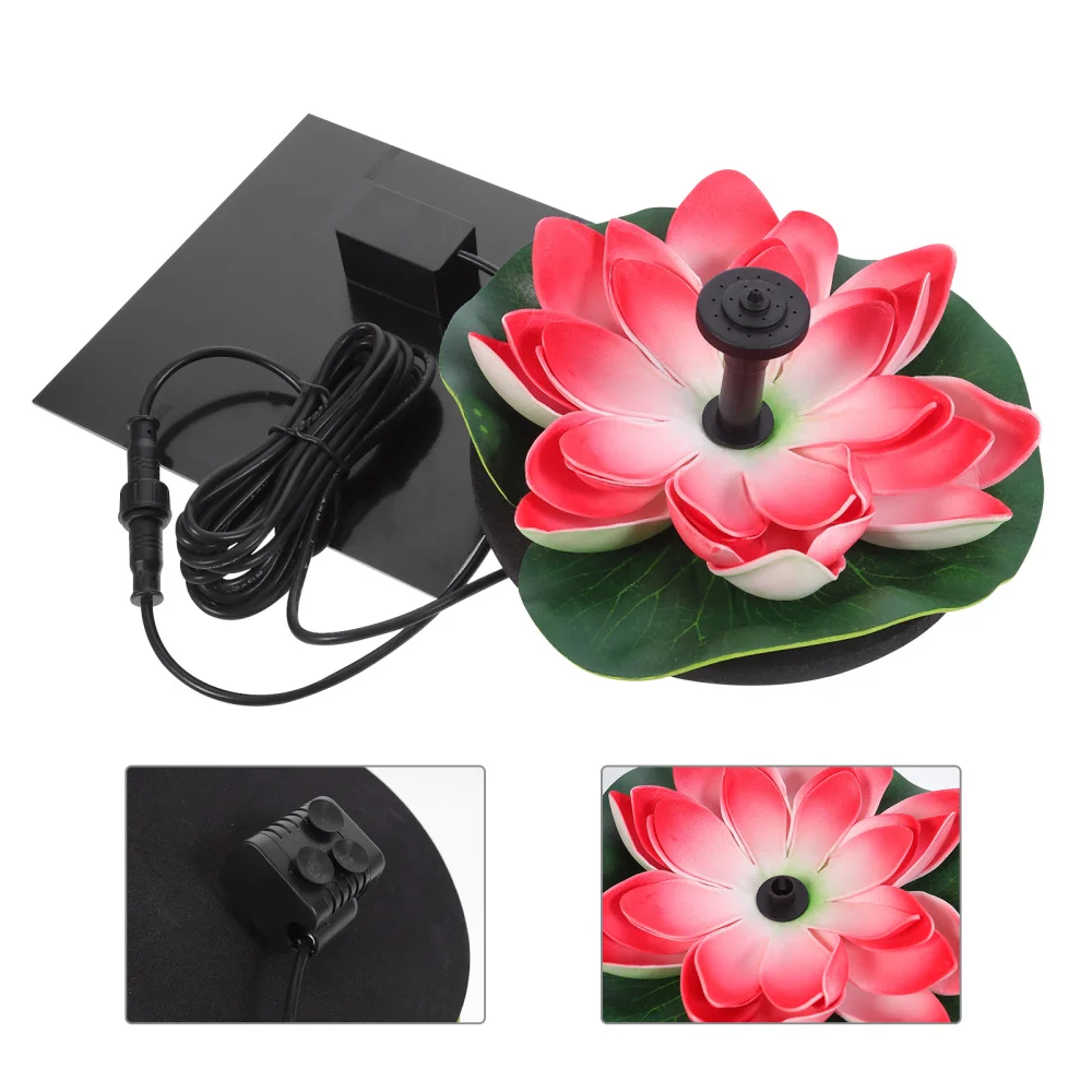 

1Set Decorative Floating Fountain Solar-powered Lotus Fountain Fish Tank Prop