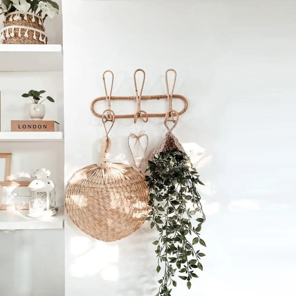 

Настенные крючки из ротанга, органайзер для детской одежды, вешалка для украшения одежды, шляпы