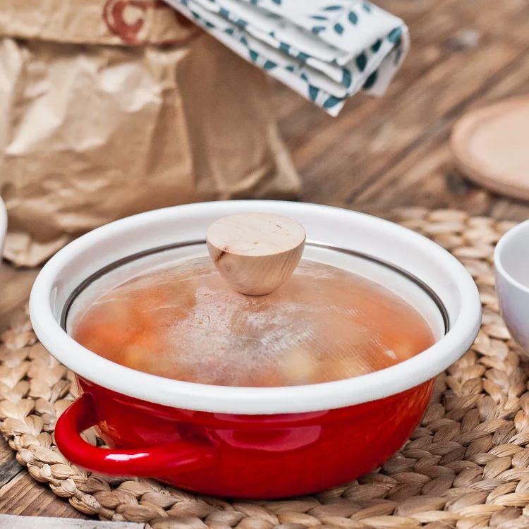 Японская маленькая Толстая эмалированная тарелка для жарки горячий горшок