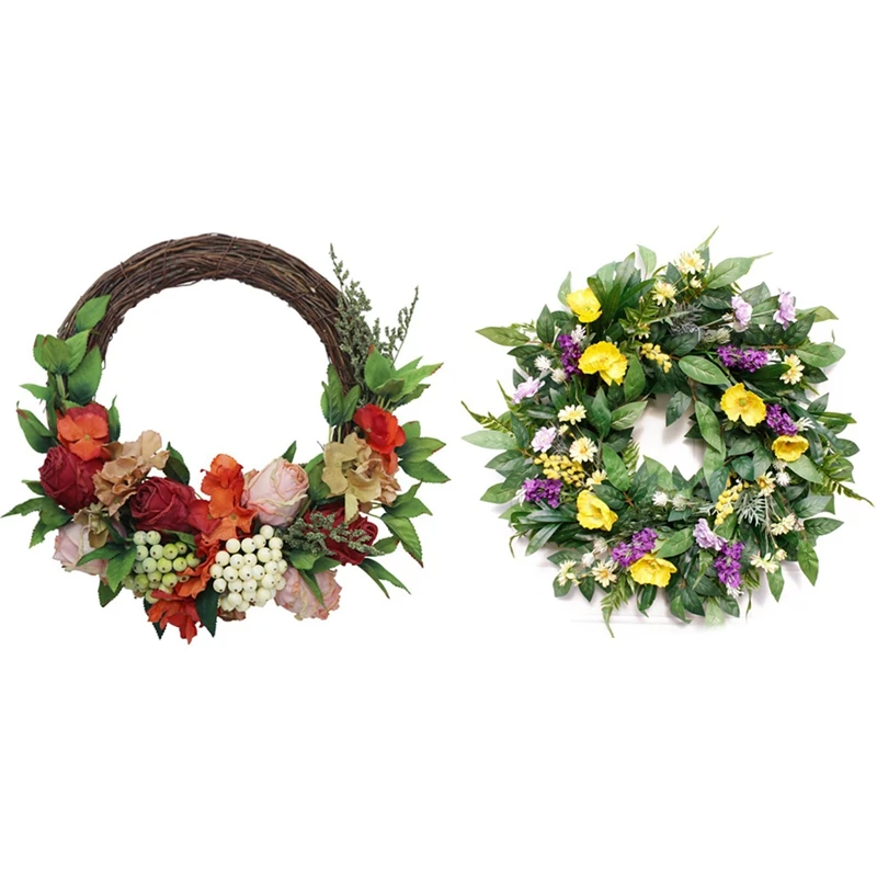 

2 шт., весенний цветочный венок искусственной розы