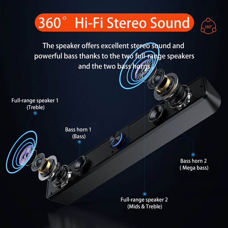 Soundbar TV Barra De Sonido звуковая панель Bluetooth динамик Bocinas Alta Fidelidad Caixa Som Para PC компьютерные
