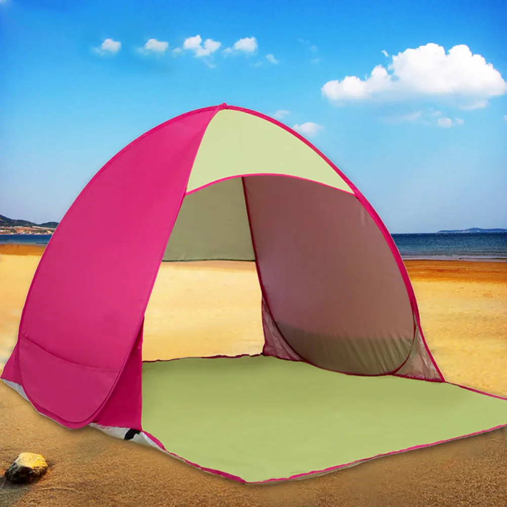 

2Person Size Quick Open Beach Tent Anti UV Camping Hiking Travel Awning Shelter