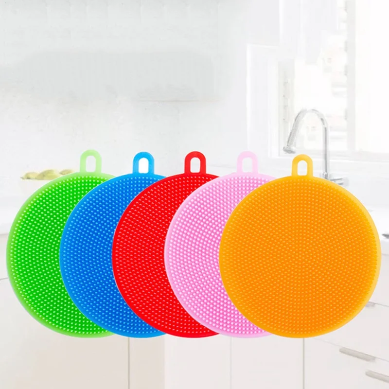 Многофункциональная щетка для чистки кухни силиконовая мытья посуды круговая