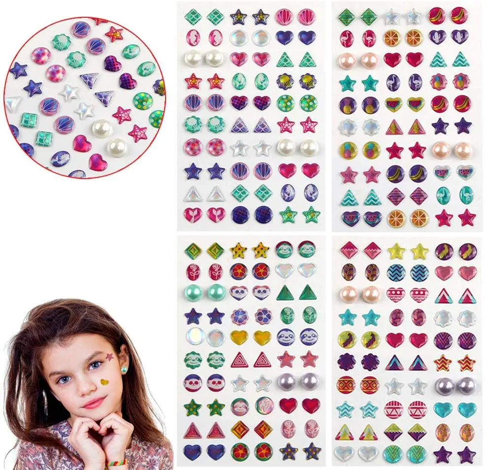 

240 Pcs Crystal Gems Sticker 3D Self-Adhesive Glitter Colorful Face Make Up Nail Art Craft Decor for Girls Kids Birthday gifts