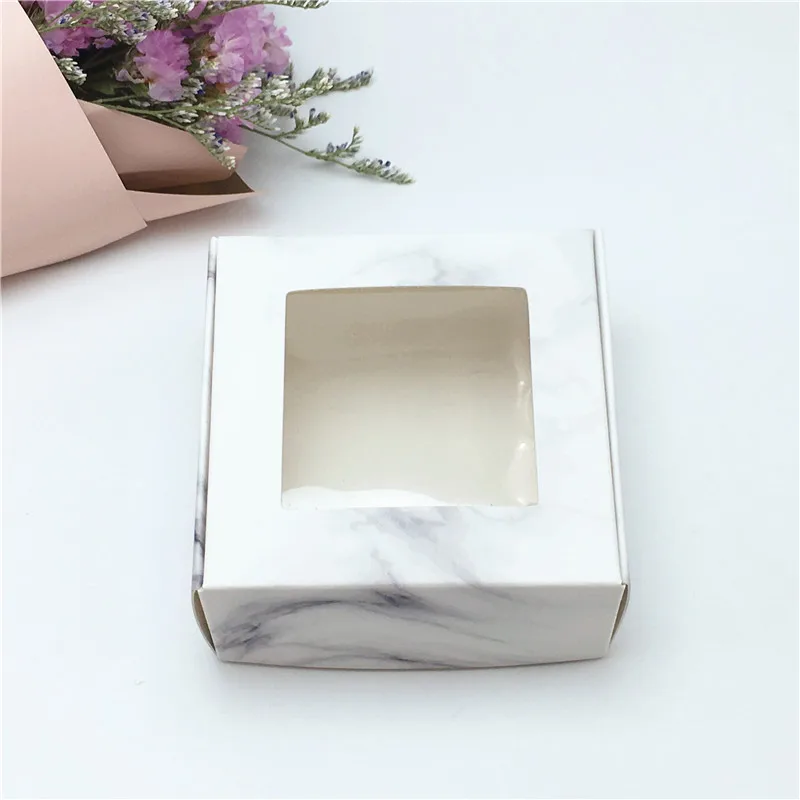c26 5pcs Transparent PVC Window Soap Boxes Kraft Paper Box Jewelry Gift Packaging Box Wedding Favors Candy Box - Цвет: c26