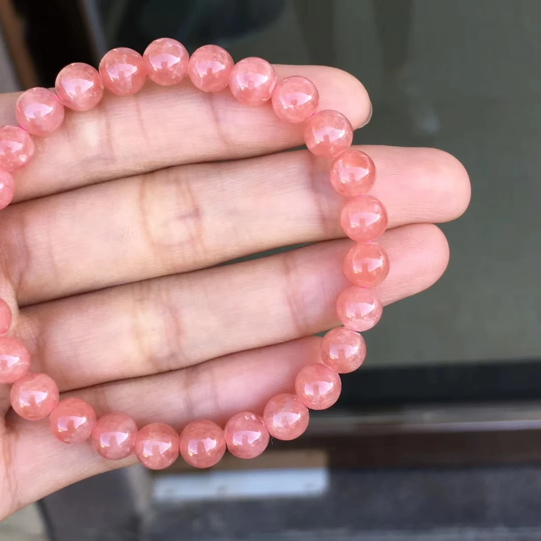 Женский браслет с натуральными розами и круглыми бусинами 6 мм 7 8 9 AAAAA|Гибкие