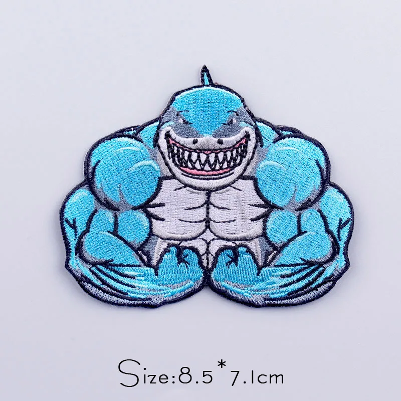 

Gorilla King Patch Punk Strong Shark Patch Iron On Patches On Clothes Sewing Applique Embroidered Patches For Clothing Sticker