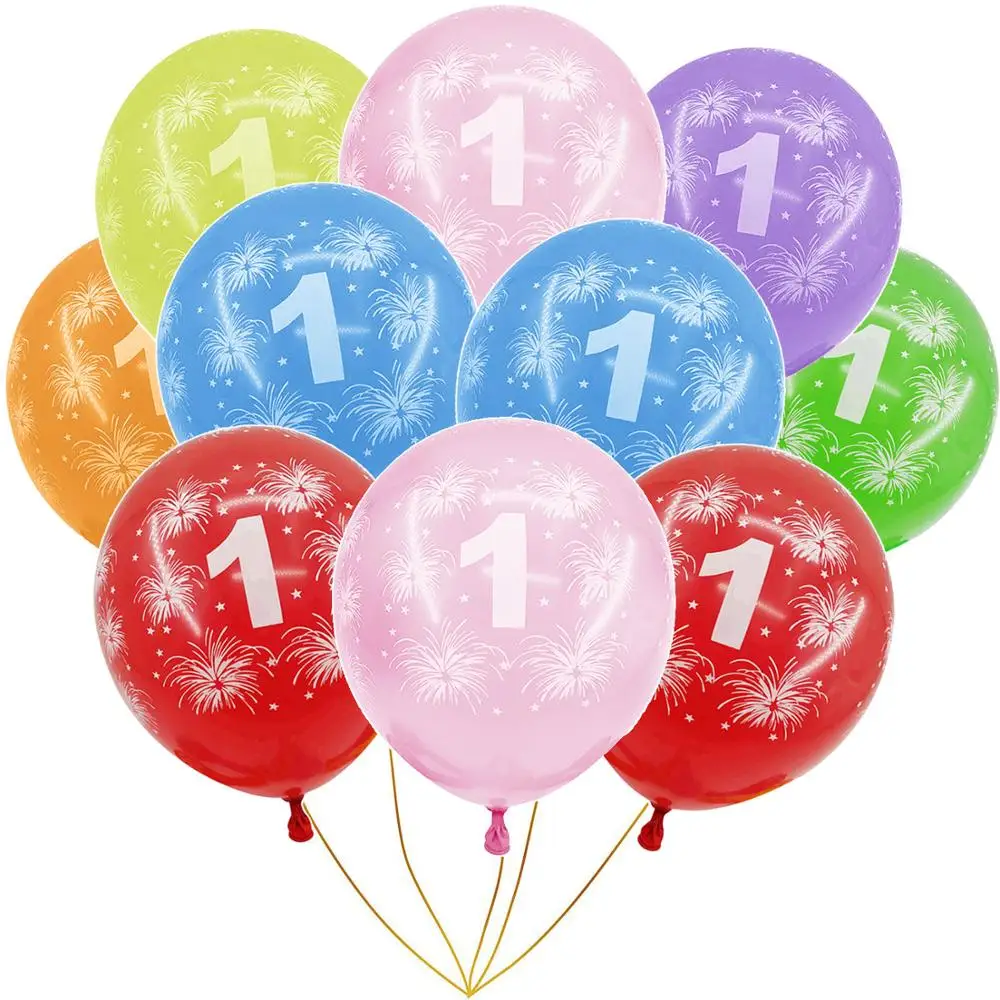 Латексные воздушные шары разных цветов 10 шт. 12 дюймов цифры 0 1 2 3 4 5 6 7 8 9 для дня