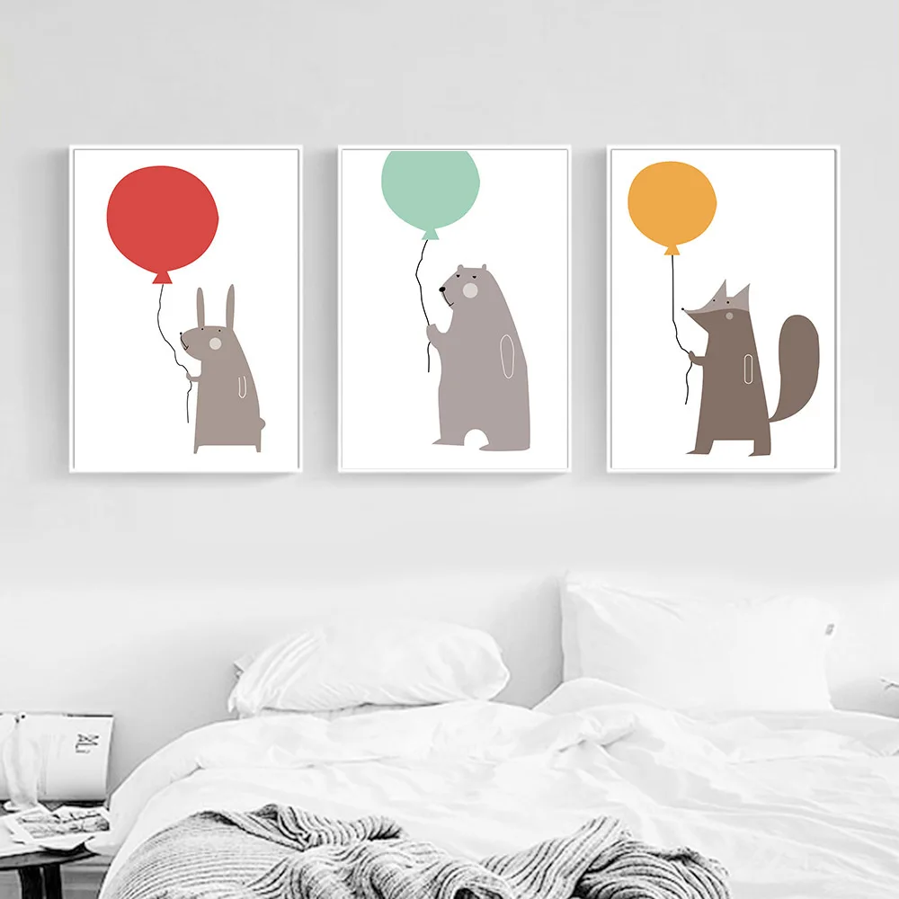

Мультфильм животных Зебра лиса холст постер детской стены Художественная печать картина скандинавские картины Детская Спальня украшение