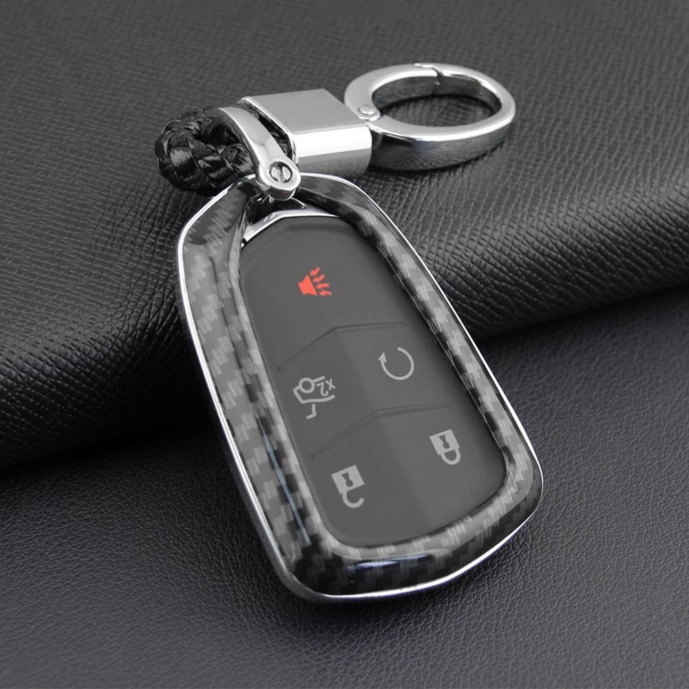 

Car Key Fob Case for Cadillac ATS ATS-V CTS CTS-V CT6 XTS XT4 XT5 Escalade 2021 New Style Hard Case Cover with Keychain