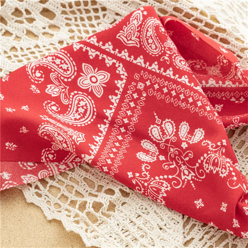 

Bohemia Printting Hair Scarf Bandanas Vintage Triangle Hair band Scarf Headband Elastic Hair Bands Head Wrap Hair Accesories
