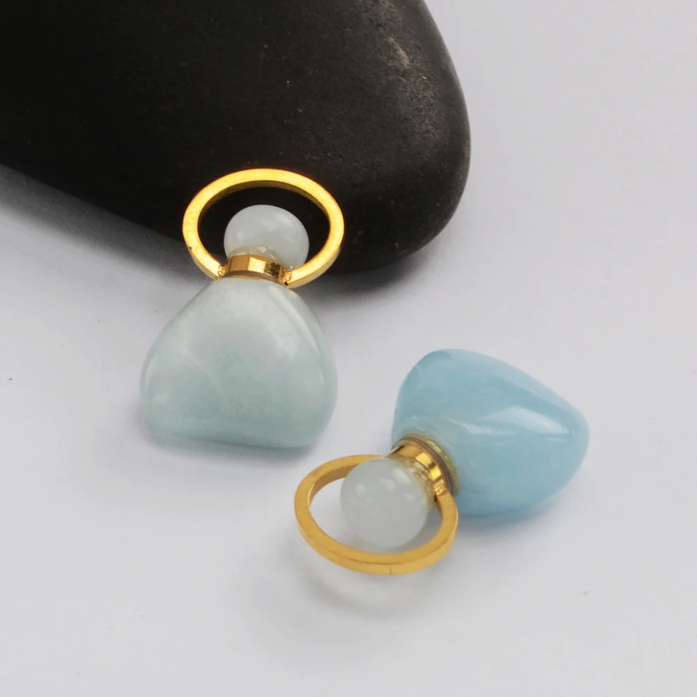 BOROSA 10 шт. гудок позолоченный черный агат очаровательные натуральные лунные камни Розовый Опал Подвеска бусины для женщин серьги ожерелья G1822