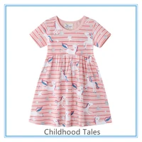spring and summer new short sleeved printed girls dress fashion childrenskirt