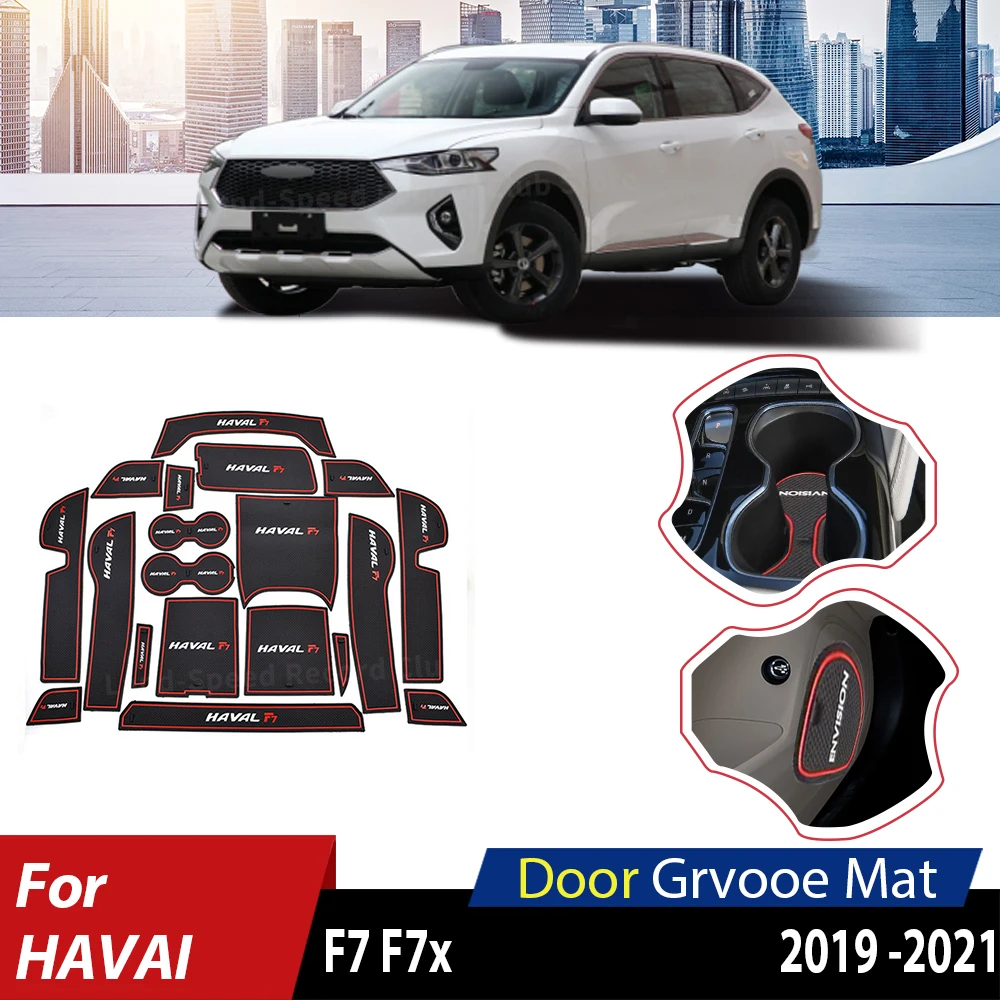 

Interior Non-Slip Mats For Haval F7 Accessories 2021 Haval F7X 2020 2019 Door Groove Pad Rubber Gate Slot Cup Cushion хавал ф7