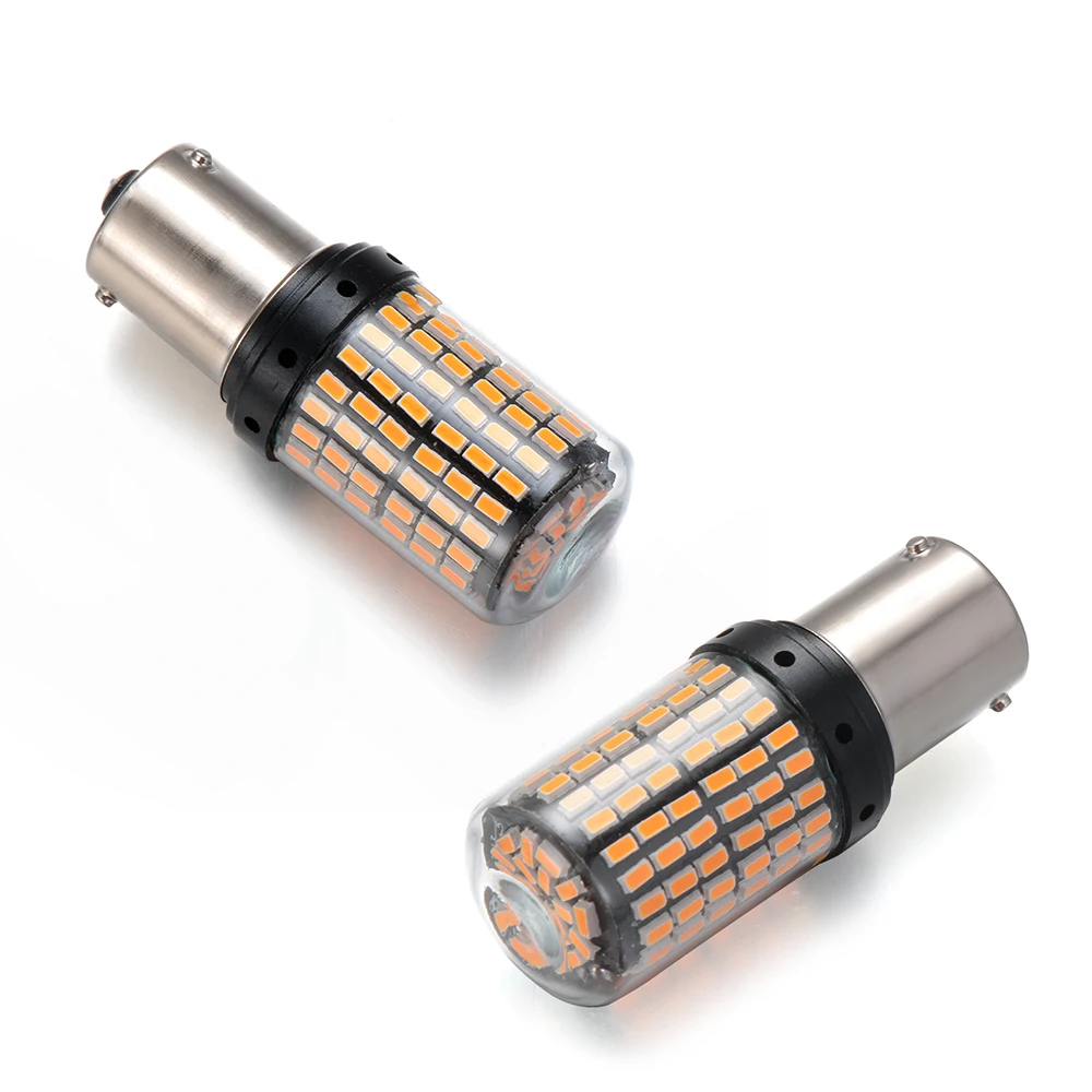 1156 BAU15S PY21W 12-24V 144SMD лампочка указателя поворота светодиодный Canbus без ошибок светодиодный свет автомобиля резервный тормоз лампы Авто запасные части
