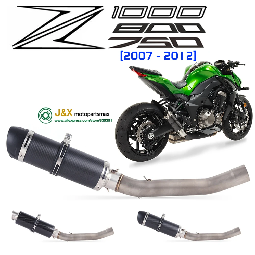 Exhaust SLIP ON FOR KAWASAKI Z800 Z1000 Z750 Z 800 750 DB KILLER MOTORCYCLE EXHAUST MUFFLER ESCAPE MIDDLE LINK MID PIPE EXHASUT