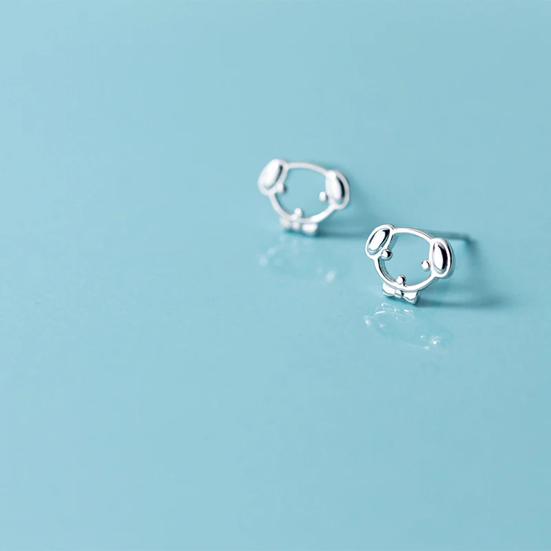 Женские серьги-гвоздики в виде собаки Trustdavis из чистого серебра 925 пробы модные