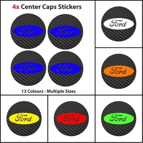 Виниловые наклейки на колесные диски из углеродного волокна для 4x FORD Center Cap Focus