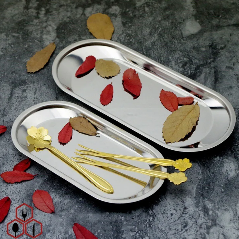 Металлический лоток для хранения в скандинавском стиле розовое золото латунь