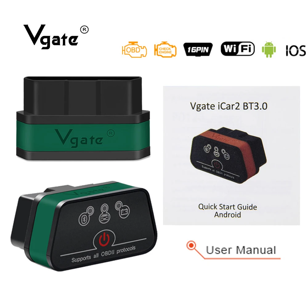 Автомобильный диагностический сканер Vgate iCar2 ELM327 obd2 iCar Pro elm 327 V2.1 obd 2 Wi-Fi icar