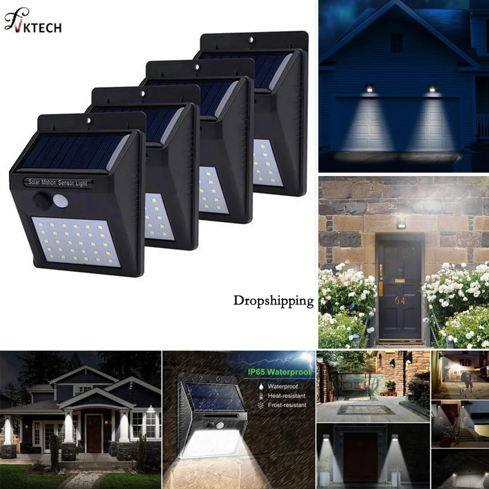 

1-4 Pcs LEDs Solar Light Motion Sensor Outdoor Garden Decoration Fence Stair Pathway Yard Sunlight Solar LED Wall Lamp