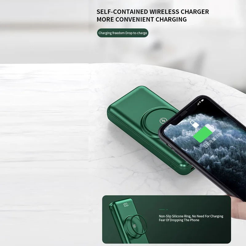 

Multifunction Power Bank 10000/20000mAh Charging treasure Has 4 ultra-thin Cables For Iphone Xiaomi Samsung Huawei Fast Charger