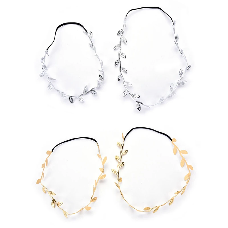 Мода 2 шт золото серебро обруч с листьями корейские летние аксессуары для волос