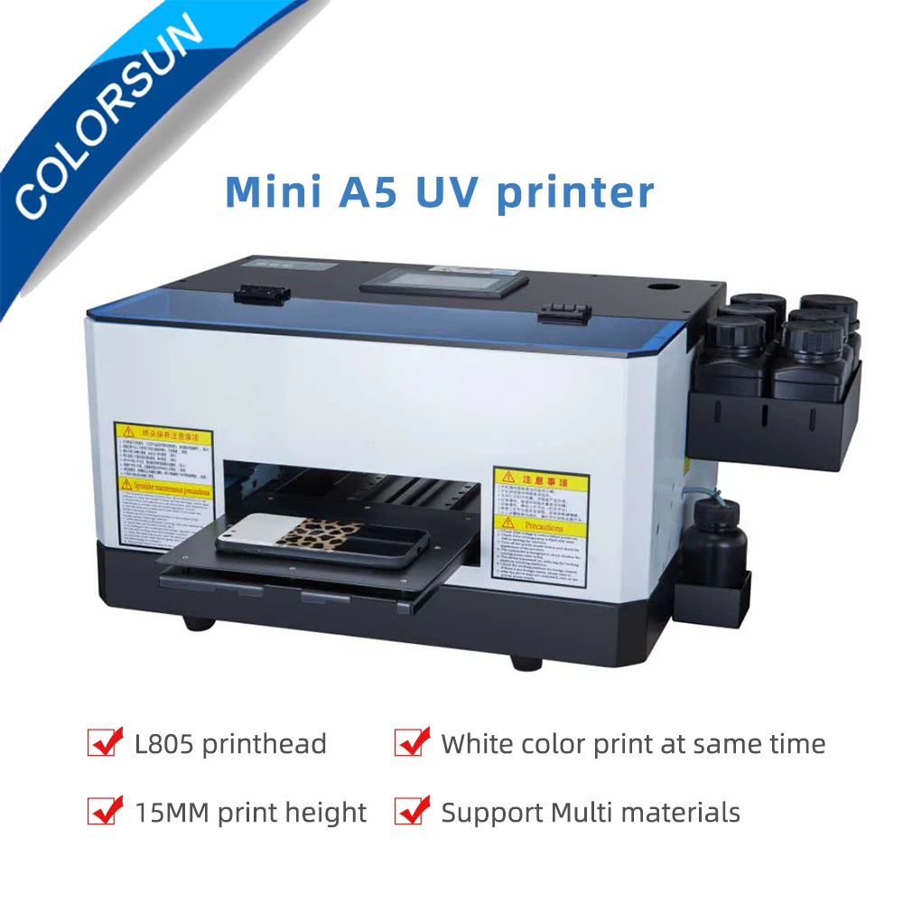 Colorsun УФ принтер для Epson L805 A5 Inkject светодиодный УФ-принтер телефона чехол Кожа