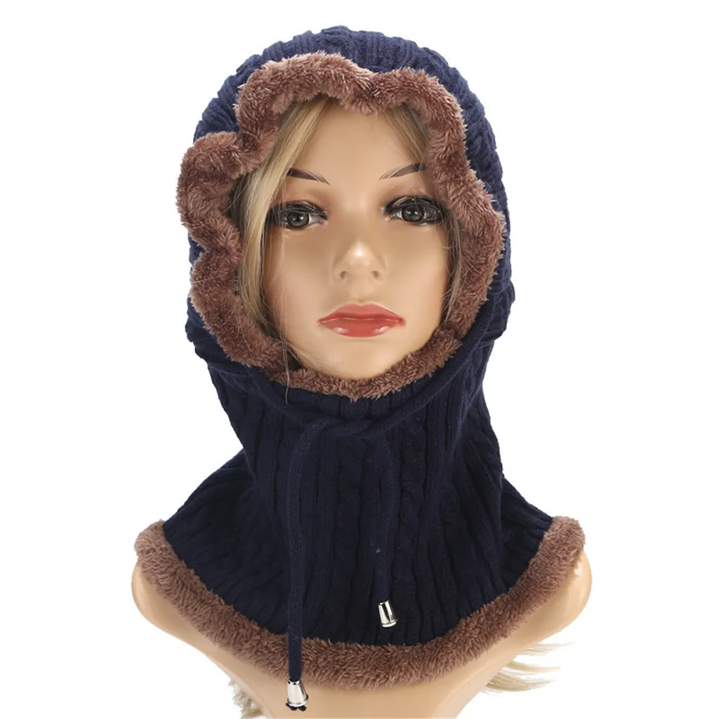 Унисекс флис капюшон шапка зимняя шапочка Лыжная снежная Снуд шарф теплый зимне