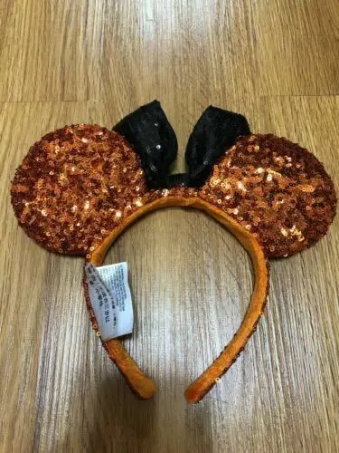 Новинка головной убор для Хэллоуина с ушками Микки и Минни оранжевого цвета