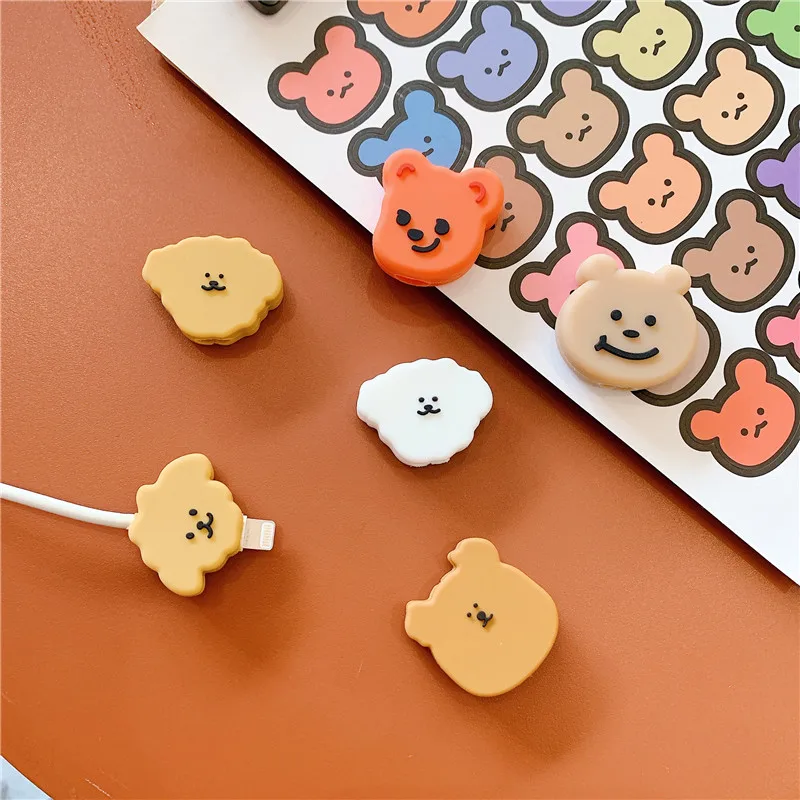 Забавный Милый защитный чехол для зарядного кабеля задняя крышка USB
