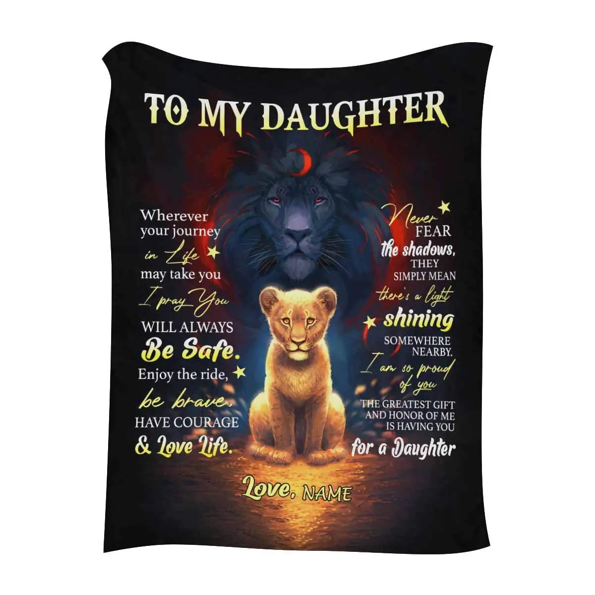 

Personalized Name Bed Throw Fleece Blanket to My Daughter from Mom and Dad I Pray You Will Always Be Safe Be Brave and Love Life