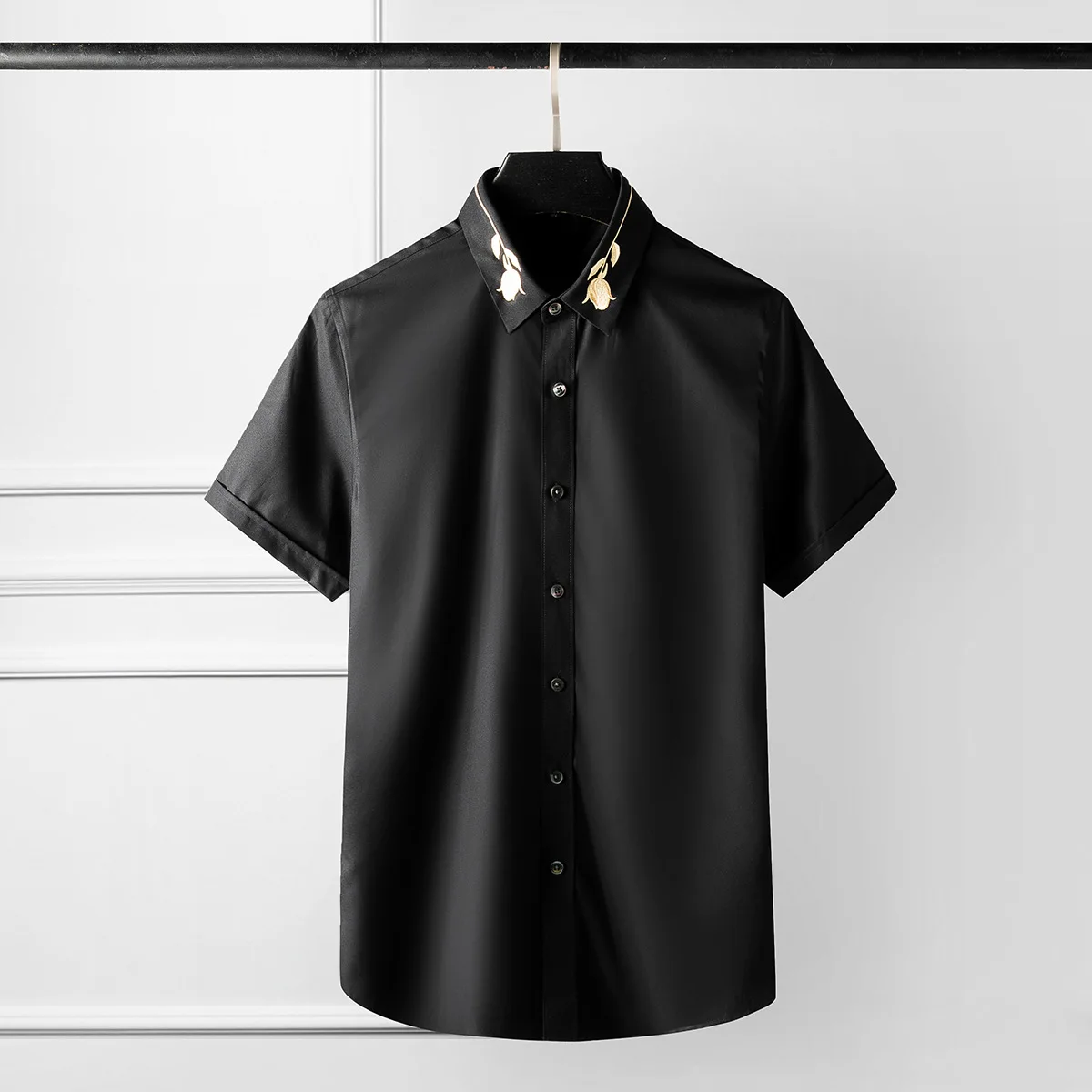 Мужская приталенная рубашка Minglu повседневная классическая из 100% хлопка с