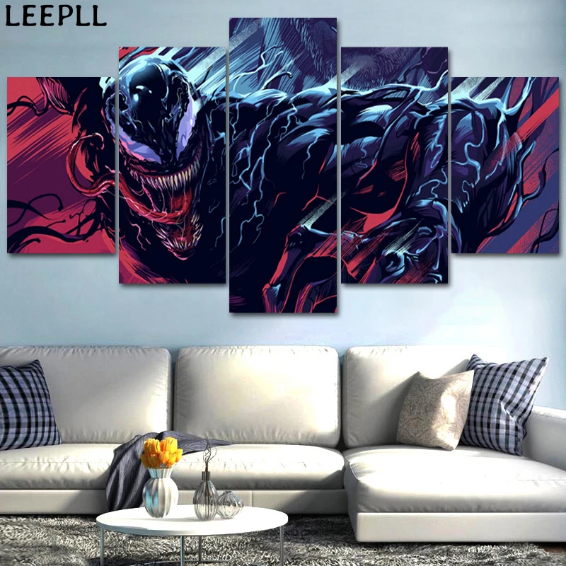 Картина "Чужой из фильма Venom", 5 штук, современное домашнее украшение на холсте с печатью высокого разрешения для гостиной.