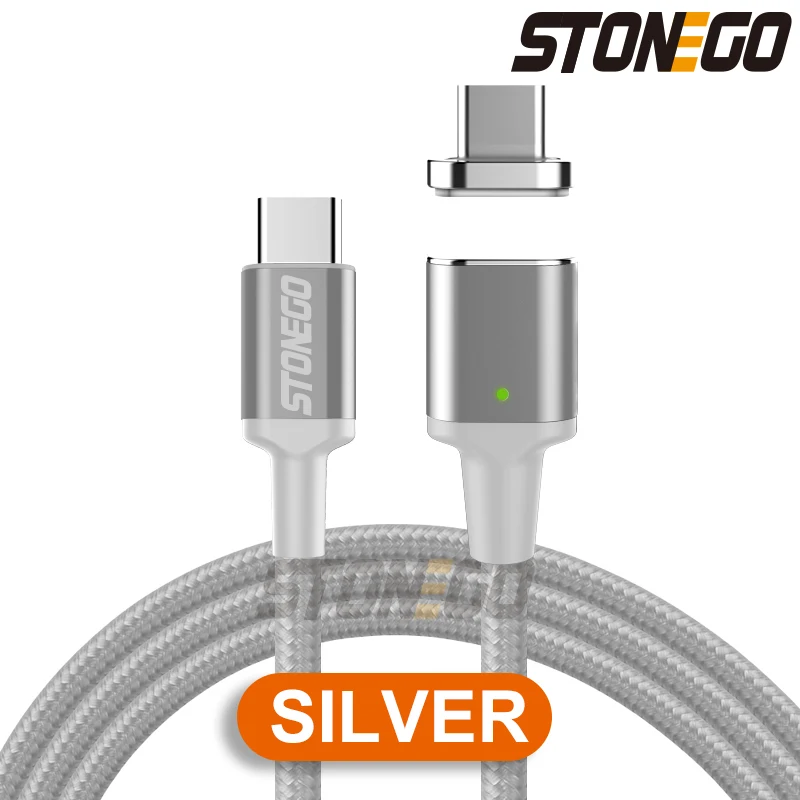 Магнитный кабель STONEGO type C к USB C для нового MacBook Pro huawei Matebook 86W PD быстрое магнитное зарядное устройство USB-C быстрое заряднеое устройство