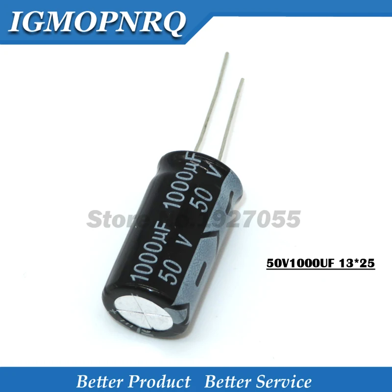 

10PCS 50V1000UF 13*25mm 1000UF 50V 13*25 Aluminum electrolytic capacitor new