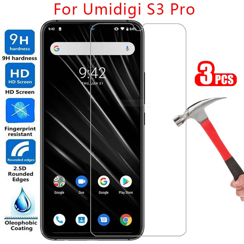 

Защитное закаленное стекло для umidigi s3 pro 3 шт., Защита экрана для umi digi s 3 3 s s3pro 3spro 6,3, защитная пленка, аксессуары 9h