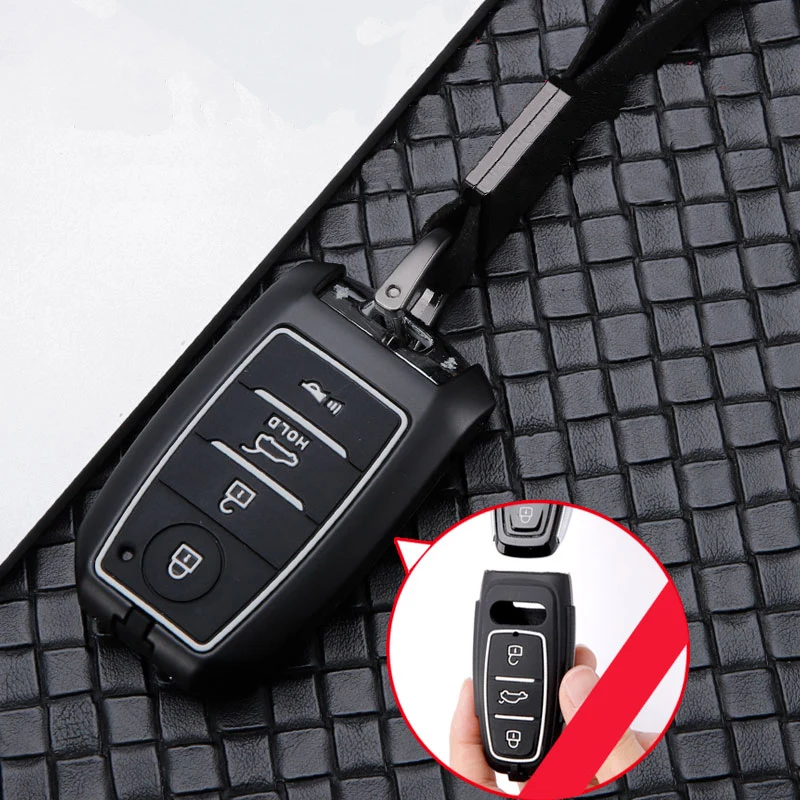 

For Kia 2018 2019 sportage R Stinger remote sorento cerato Forte protect Key Shell Zinc alloy+silica gel Full Cover Car Key Case