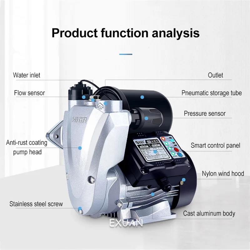 Полностью автоматический усилитель давления воды 220 В электрический умный