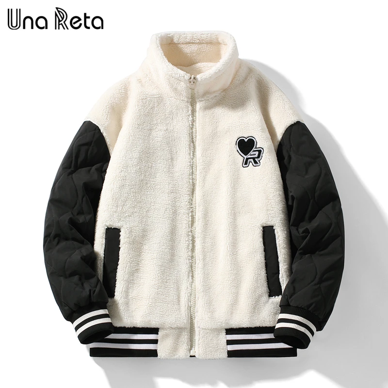 

Una Reta/Милая зимняя мужская куртка, Повседневная парка, хлопковое пальто, уличная Мужская одежда, теплая куртка из овечьей шерсти в стиле пэчв...